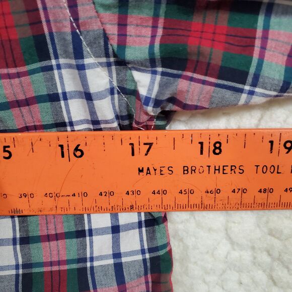 Ralph Lauren Shirt Men's Large (14-16) Red Blue Green White Plaid Cotton Button - Picture 14 of 16